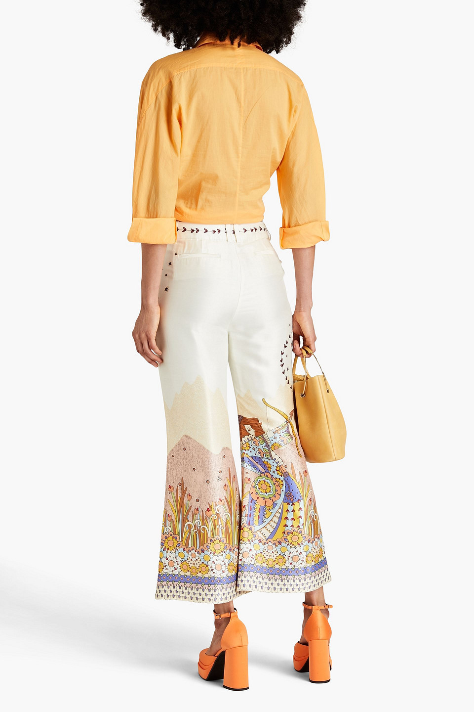 ZIMMERMANN PRINTED SILK CREPE DE CHINE KICK-FLARE PANTS 3074457345638223651