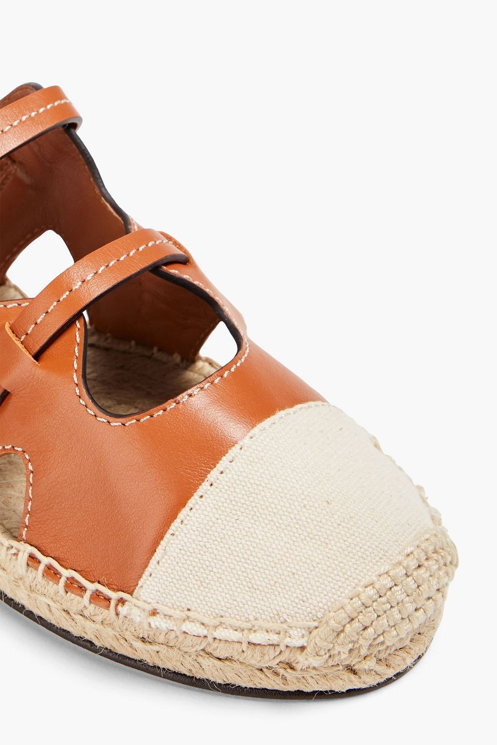 ZIMMERMANN Cutout leather slingback espadrilles