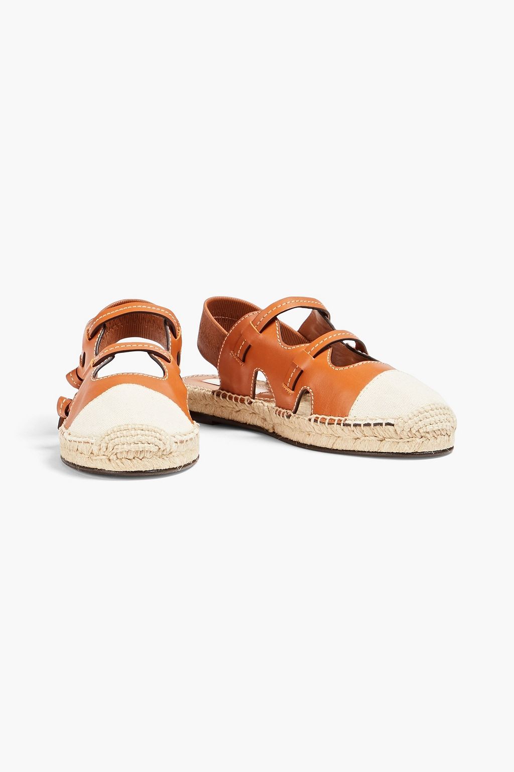 ZIMMERMANN Cutout leather slingback espadrilles