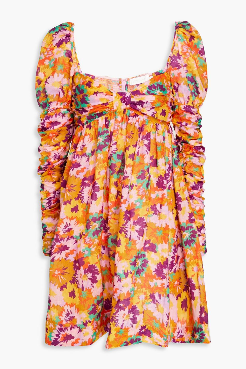 ZIMMERMANN Ruched floralprint cottonvoile mini dress THE