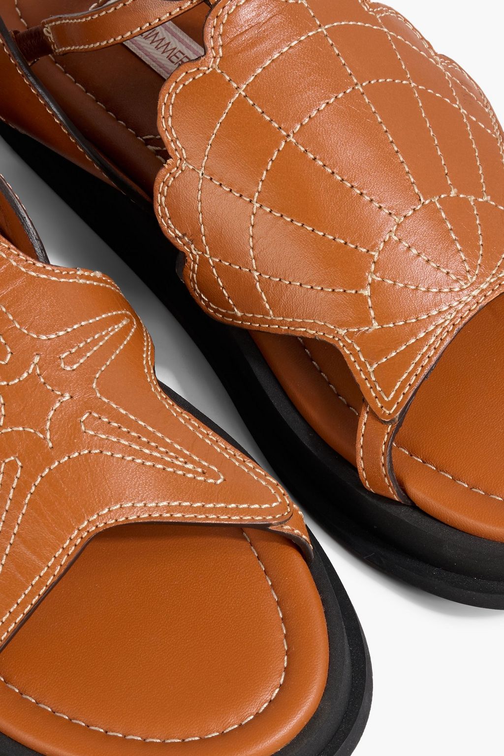 ZIMMERMANN Topstitched leather sandals