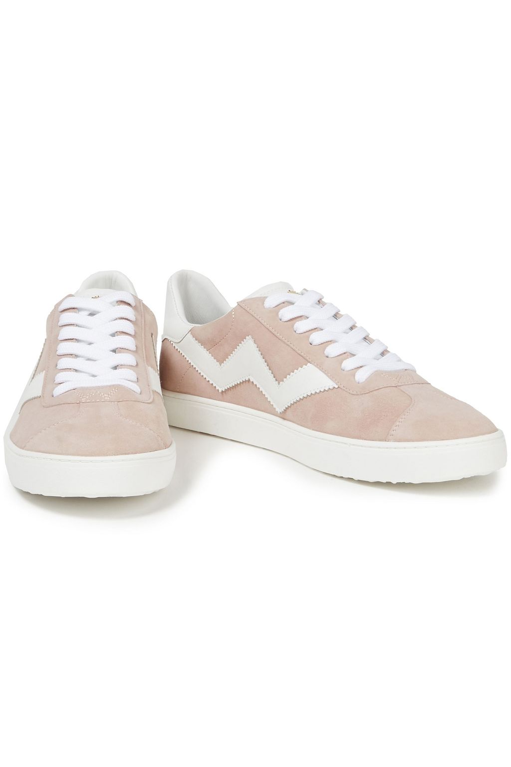 STUART WEITZMAN Daryl zweifarbige Sneakers aus Veloursleder mit Lederbesatz