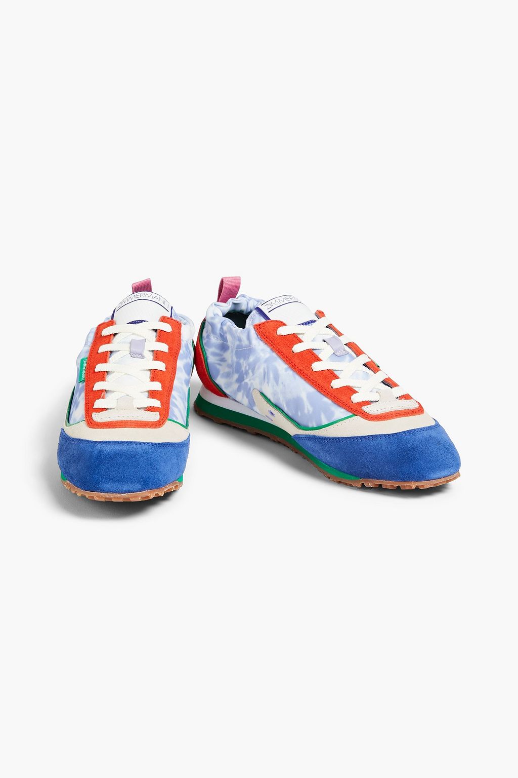 ZIMMERMANN Tie-dyed twill and suede sneakers