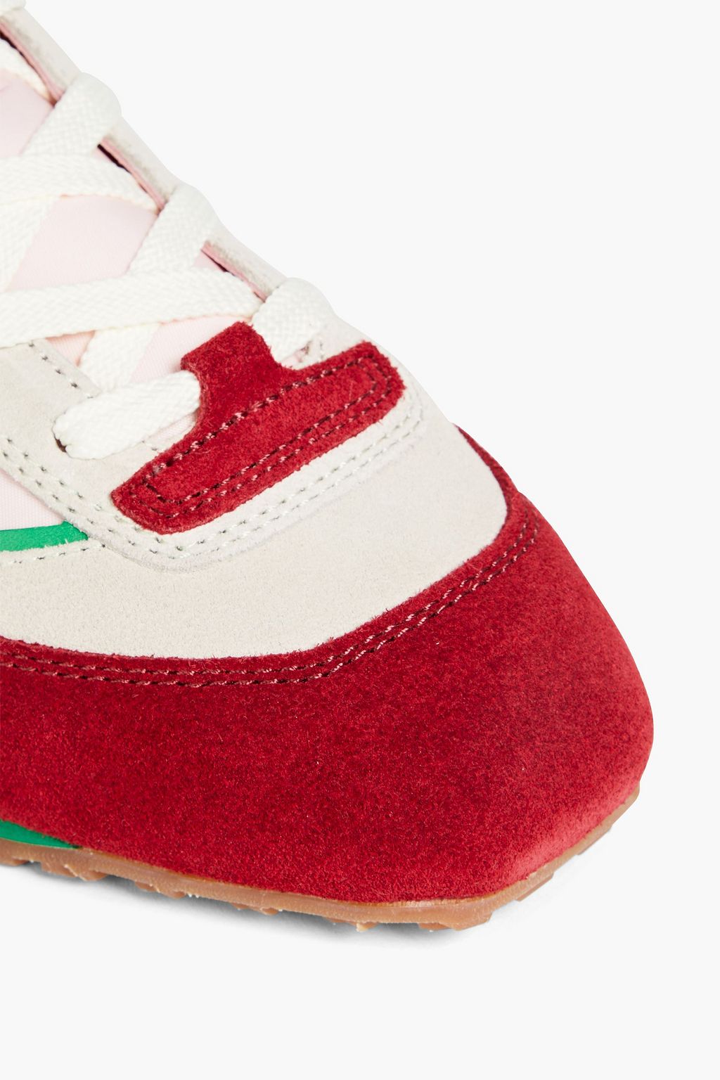 ZIMMERMANN Color-block twill and suede sneakers | THE OUTNET