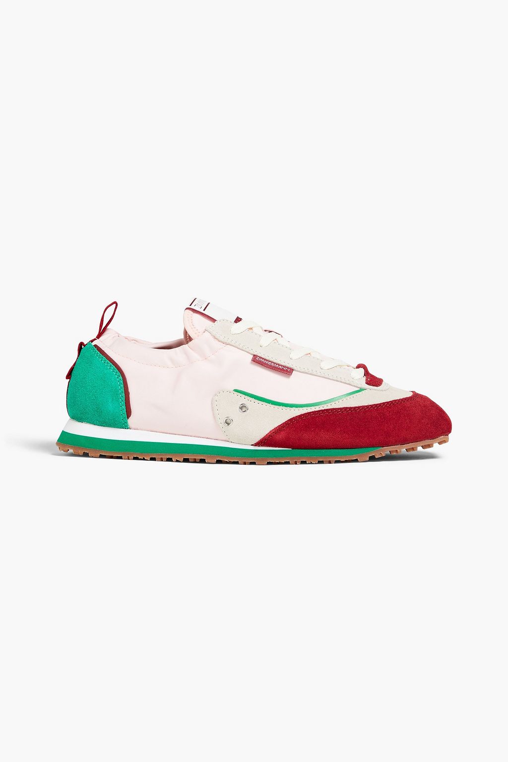 ZIMMERMANN Color-block twill and suede sneakers | THE OUTNET