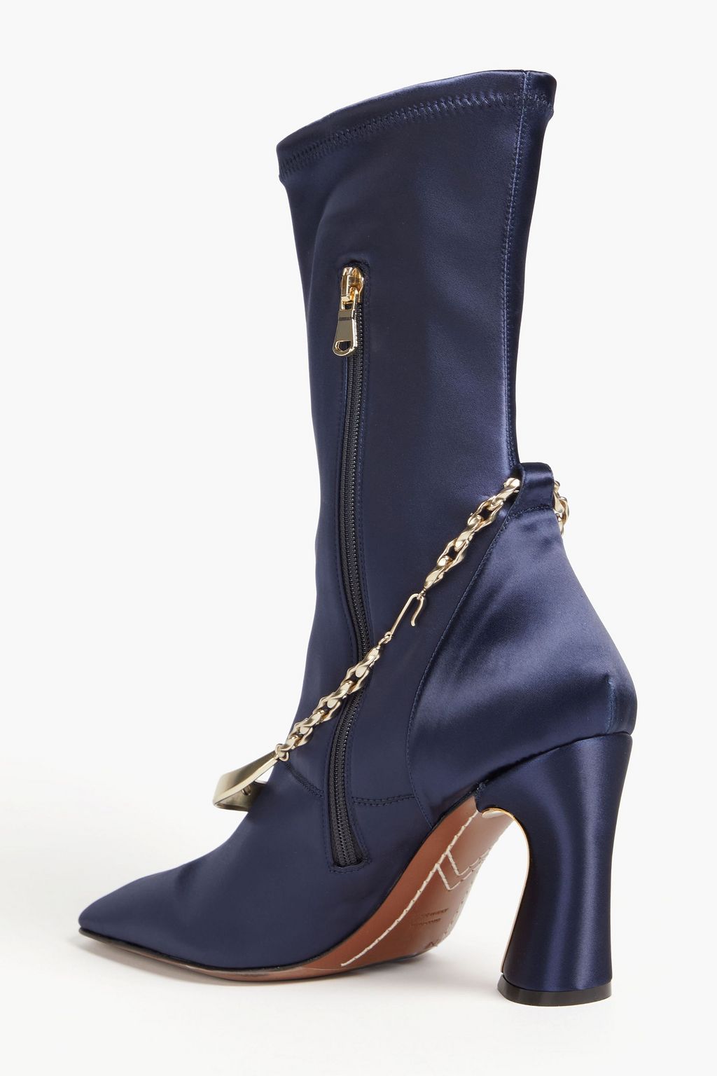 ZIMMERMANN Chain-trimmed satin ankle boots | THE OUTNET