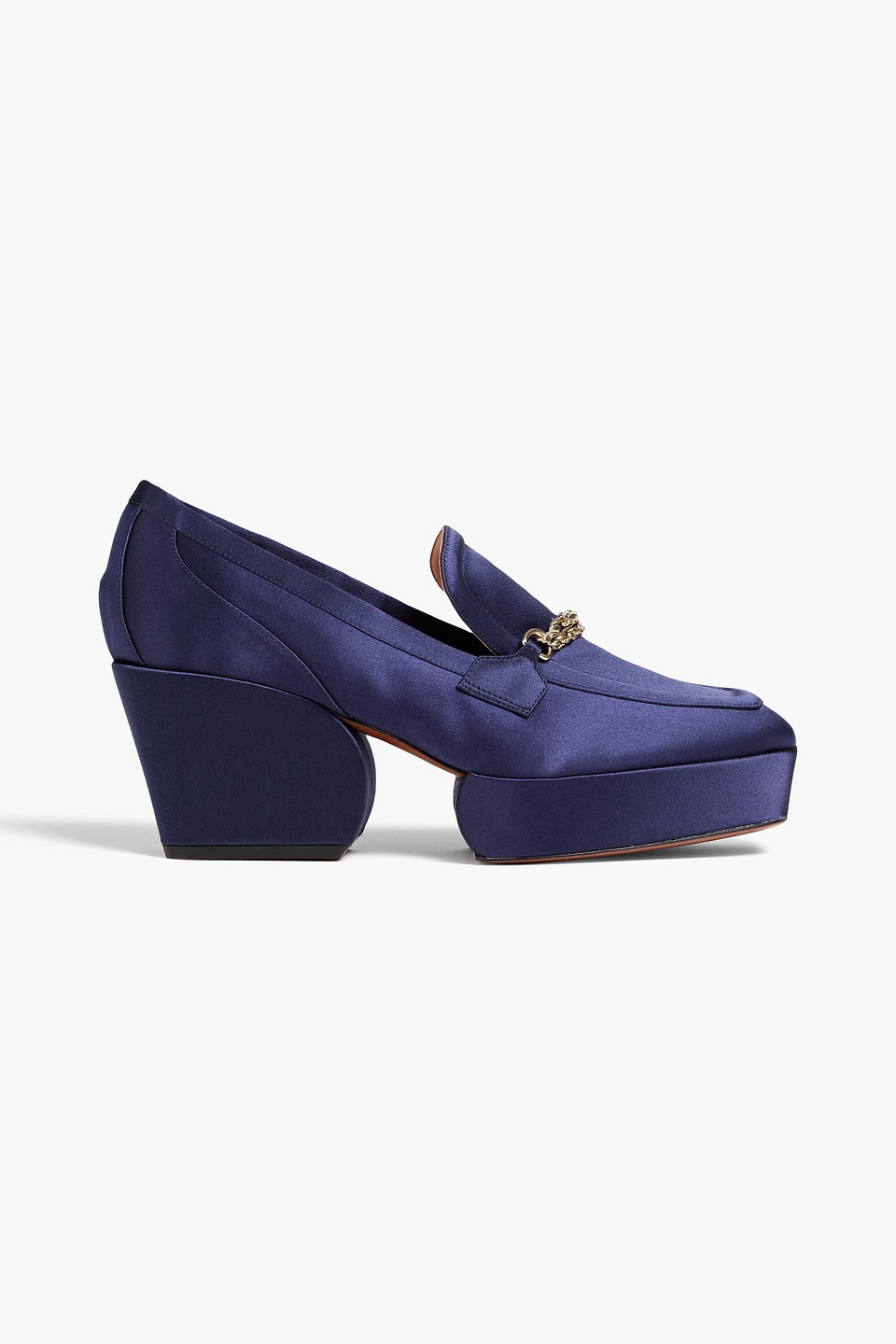 Zimmermann Loafers Aus Satin Mit Plateau Und Kettendetail In Navy