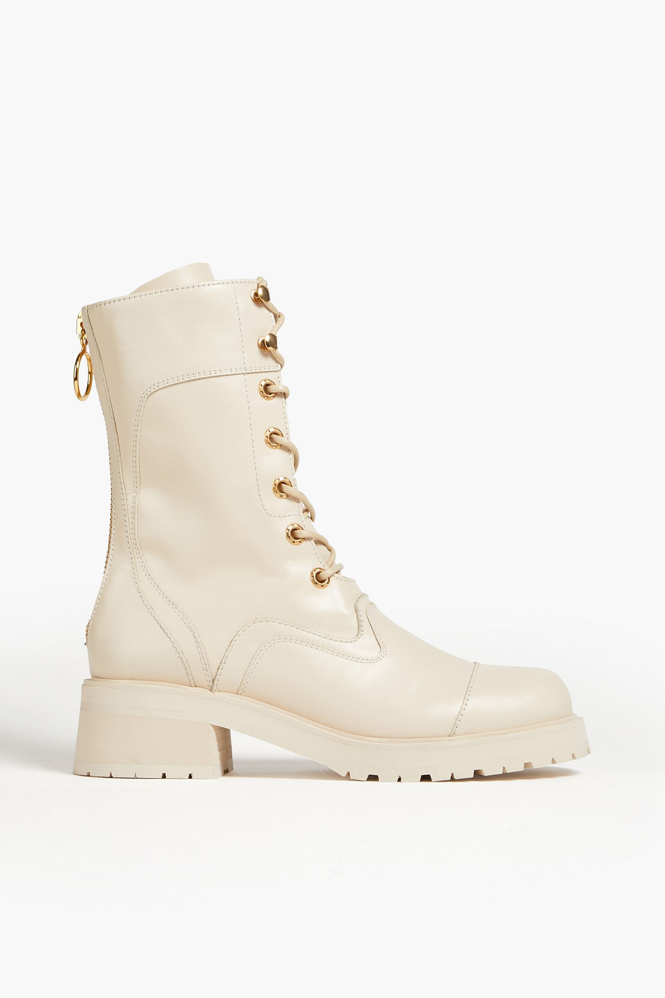 Zimmermann Combat Boots Aus Leder In Beige