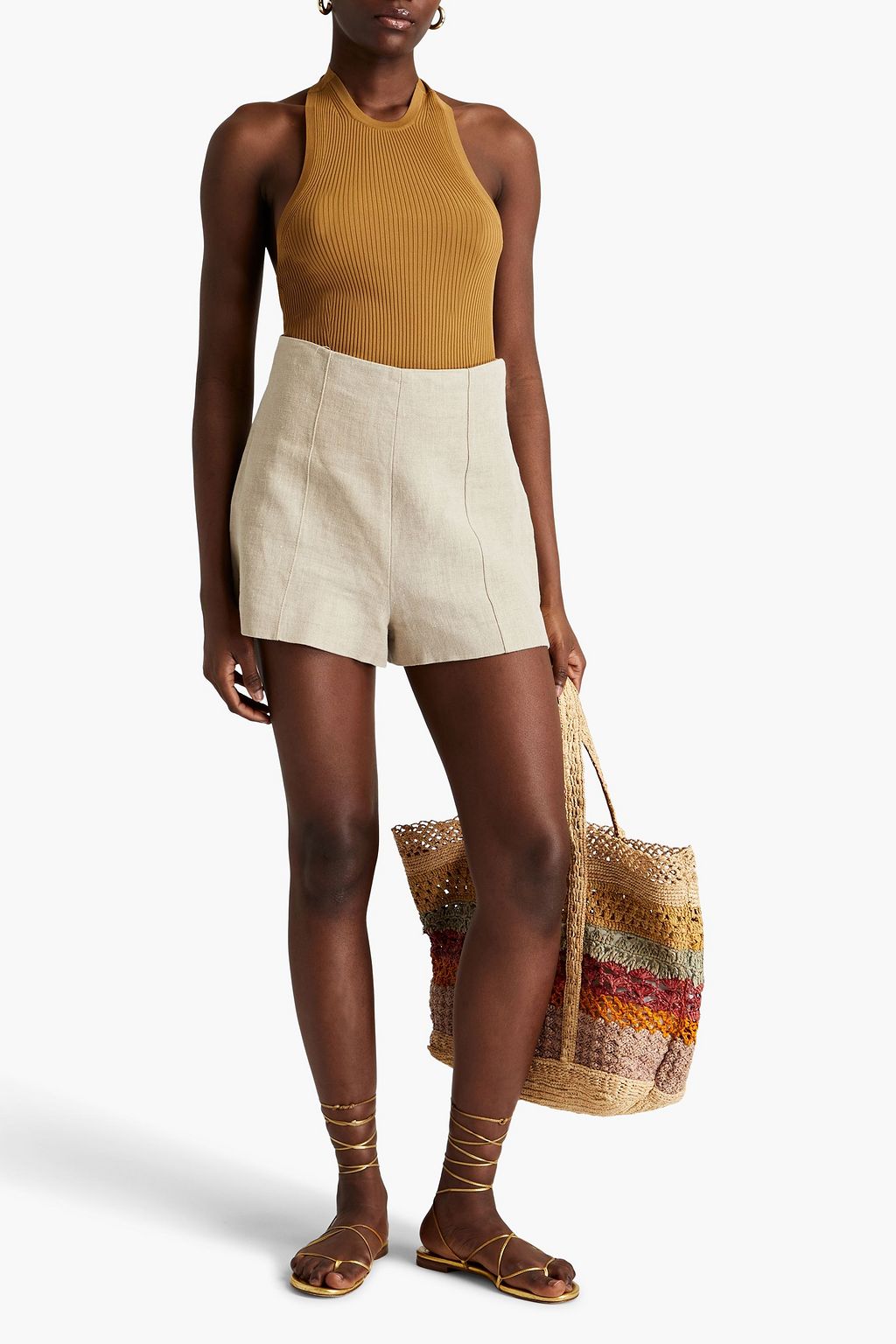 ZIMMERMANN Ribbed jersey halterneck top