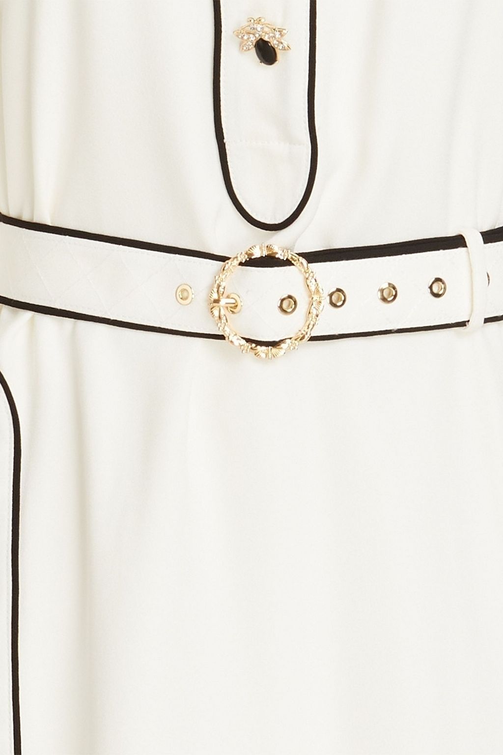 ZIMMERMANN Piped crepe mini shirt dress