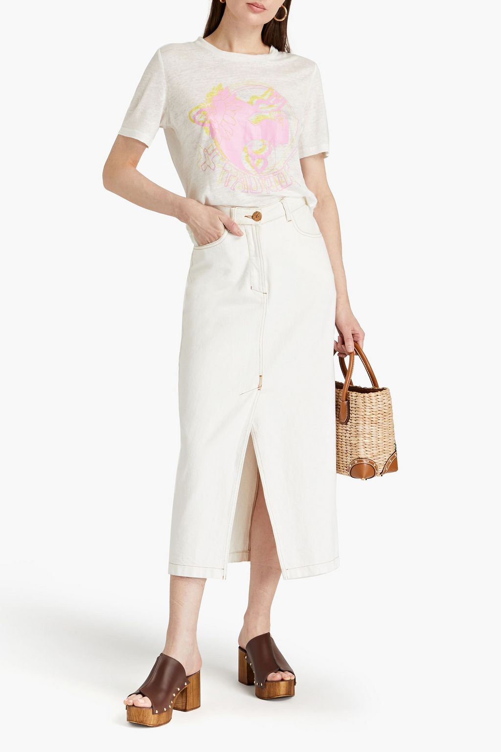 ZIMMERMANN Printed linen-jersey T-shirt