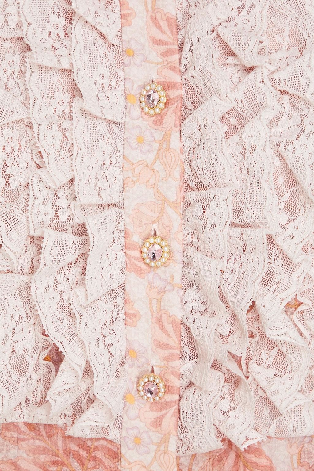 ZIMMERMANN ジョーゼット ブラウス レーストリム フローラルプリント