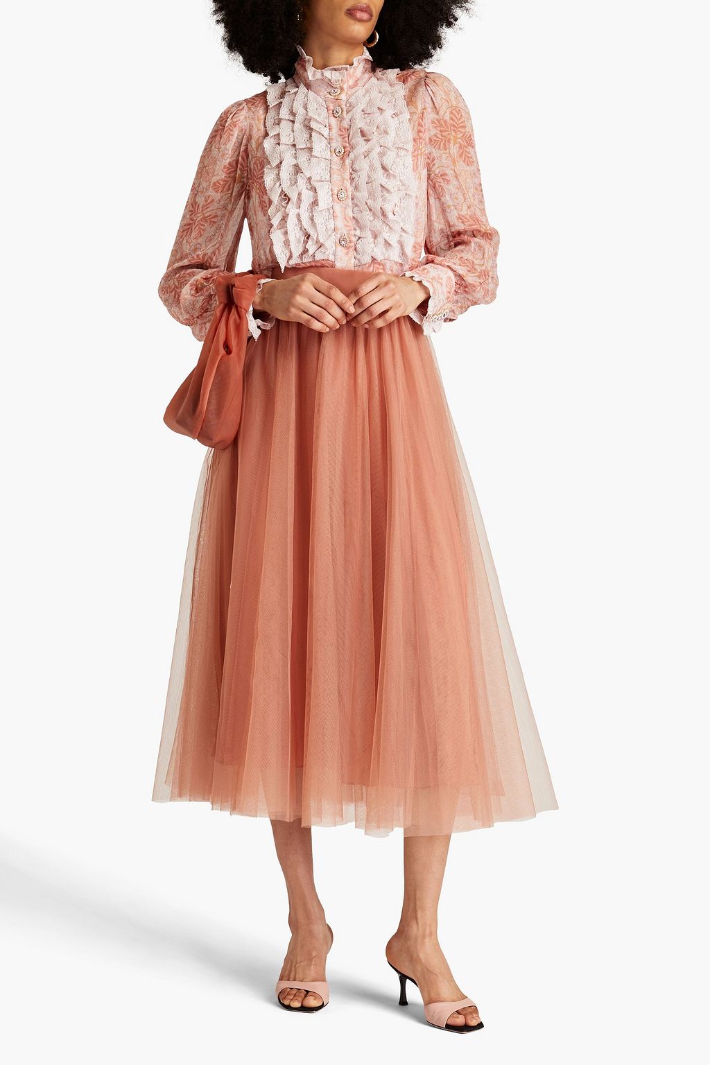 ZIMMERMANN ジョーゼット ブラウス レーストリム フローラルプリント