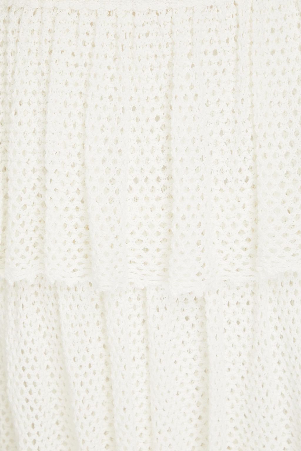 ZIMMERMANN تنورة متوسطة الطول من القطن المحبوك بنمط كروشيه بتصميم مقسم