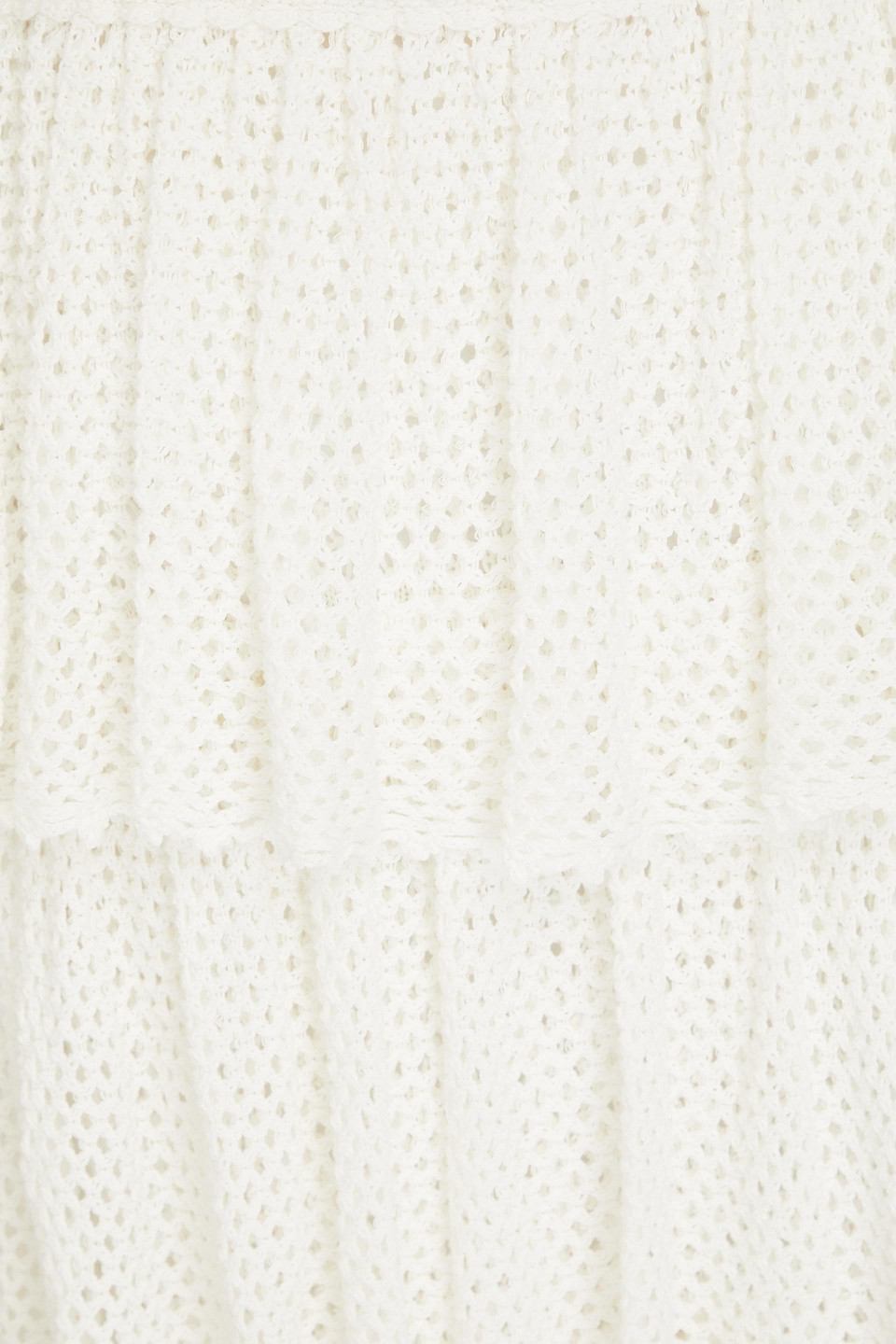 ZIMMERMANN TIERED CROCHETED COTTON MIDI SKIRT 3074457345637094654