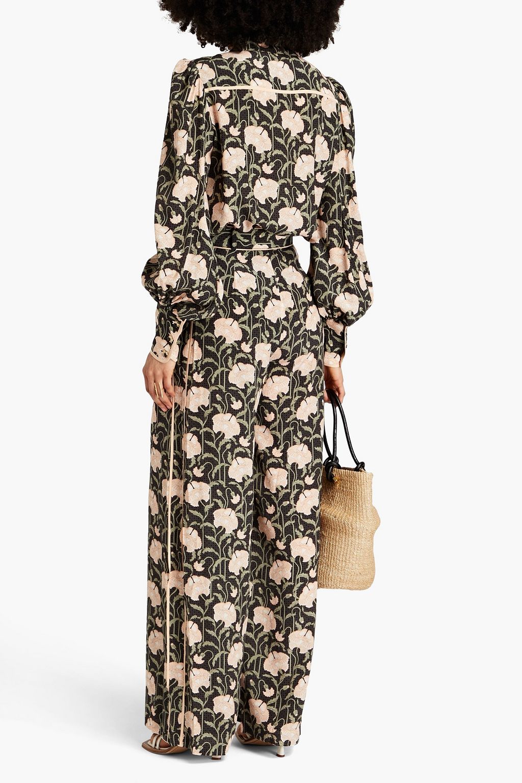 ZIMMERMANN Floral-print silk crepe de chine wide-leg pants
