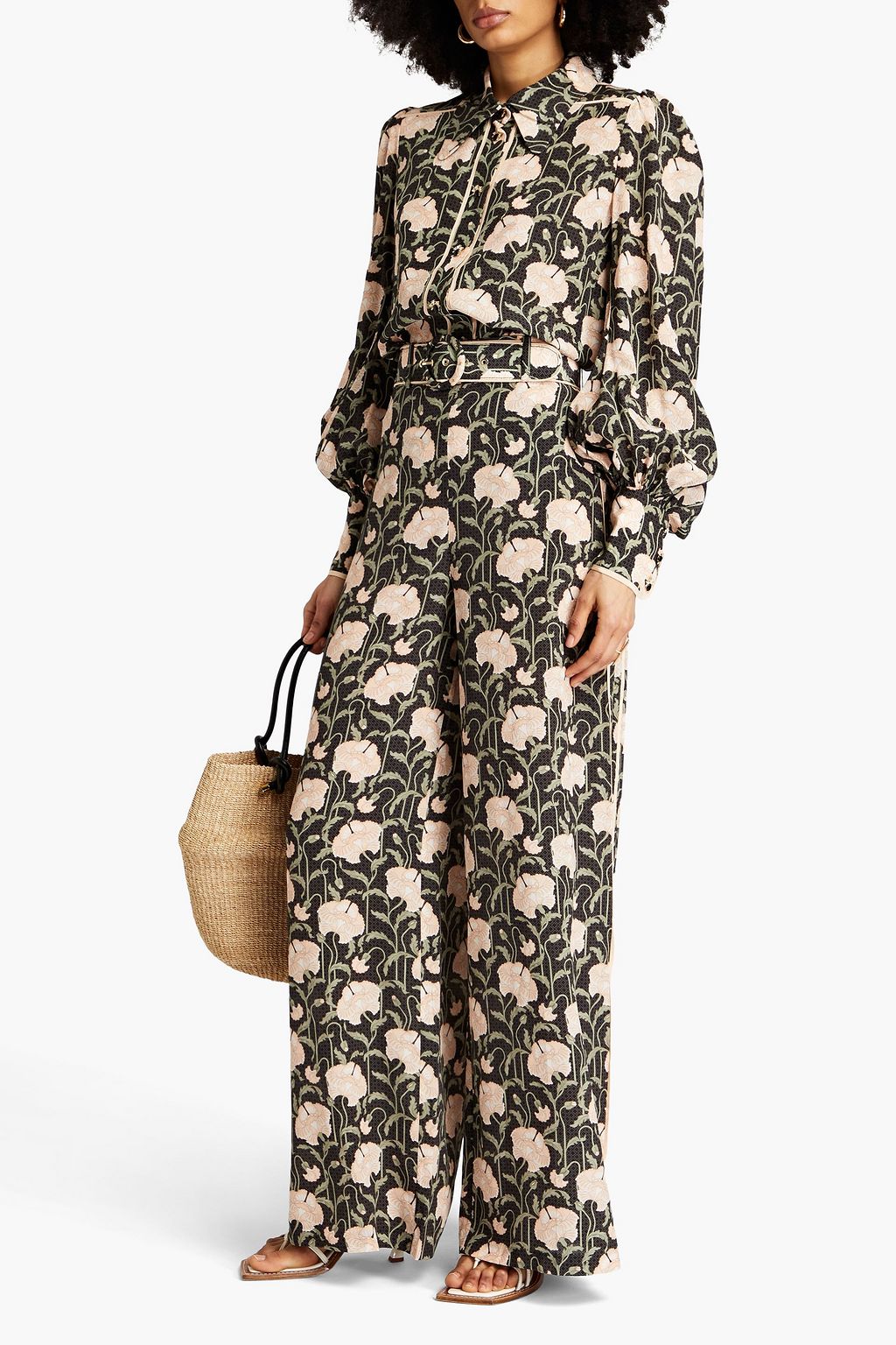 ZIMMERMANN Floral-print silk crepe de chine wide-leg pants