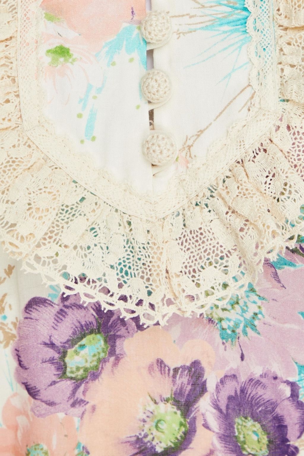 ZIMMERMANN Tiered lace-trimmed floral-print ramie midi dress