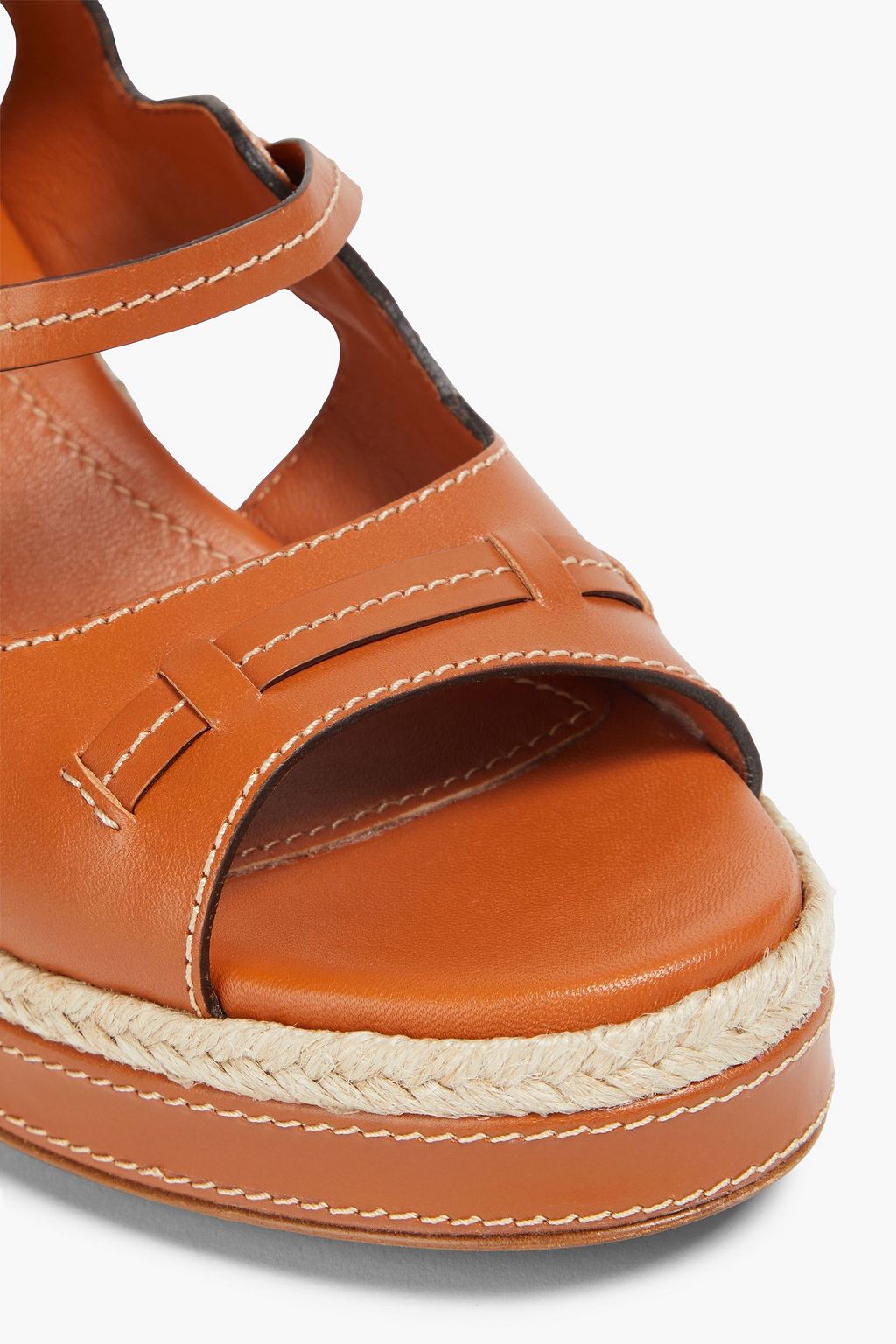 ZIMMERMANN Espadrille-Sandalen aus Leder mit Kontrastnähten