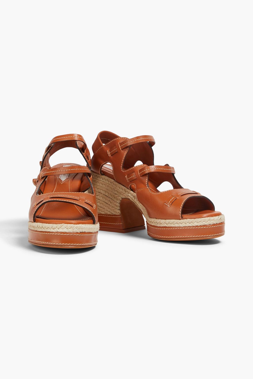 ZIMMERMANN Espadrille-Sandalen aus Leder mit Kontrastnähten