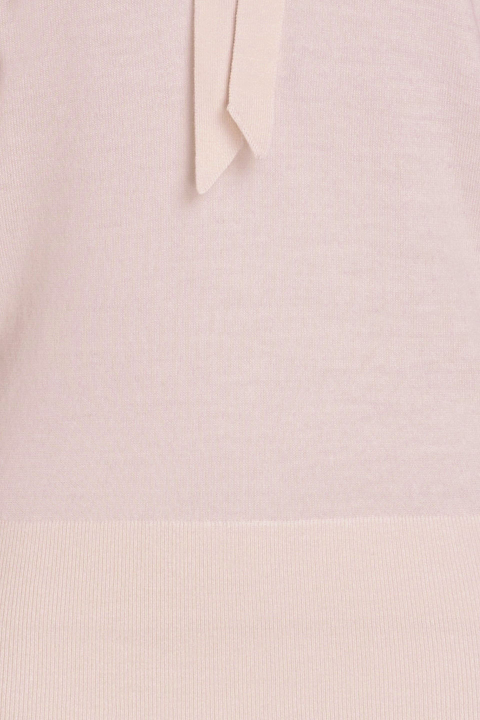 Zimmermann Pussy-bow Merino Wool Polo Sweater In Ecru
