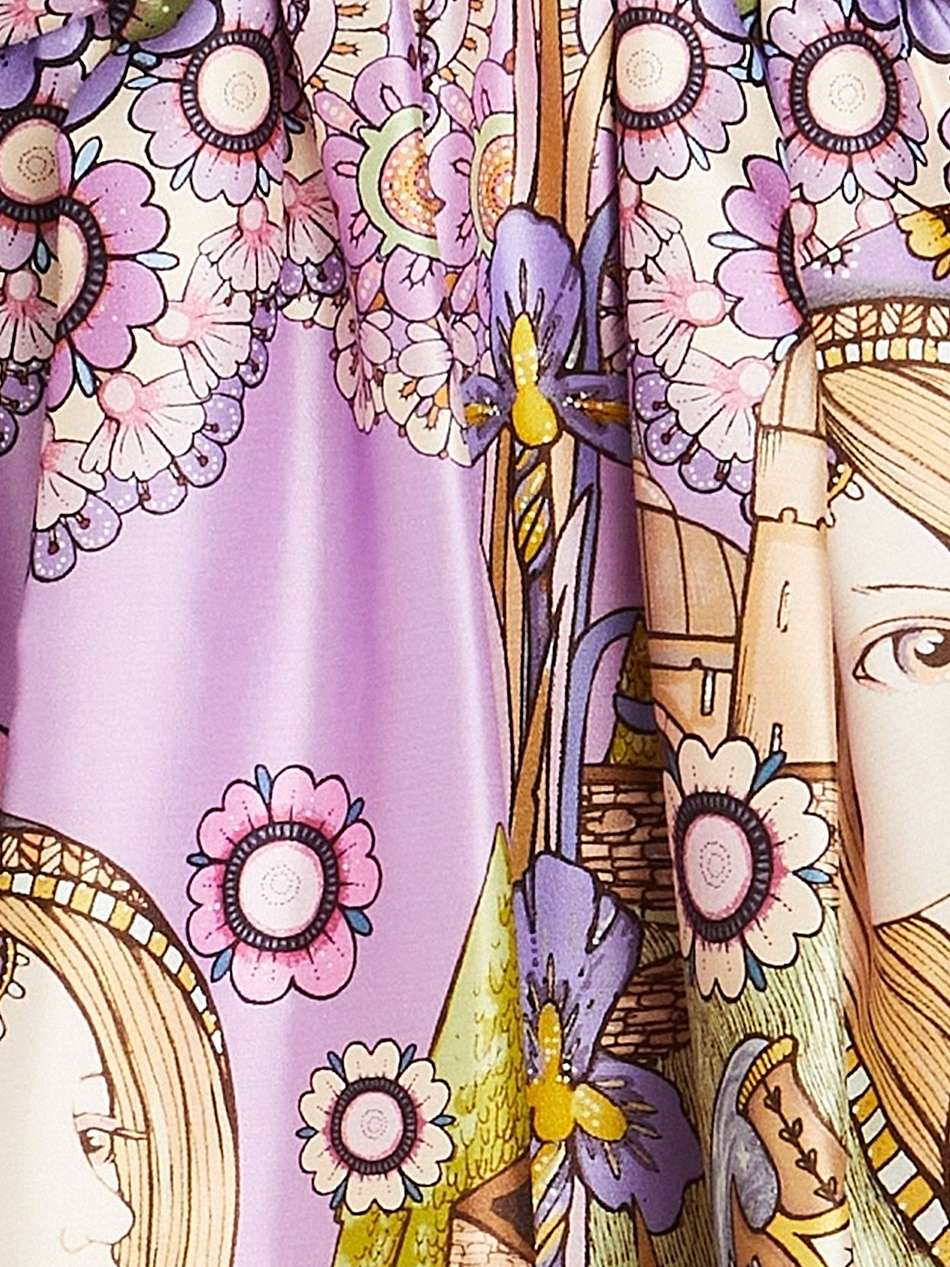 knotted printed silk mini dress