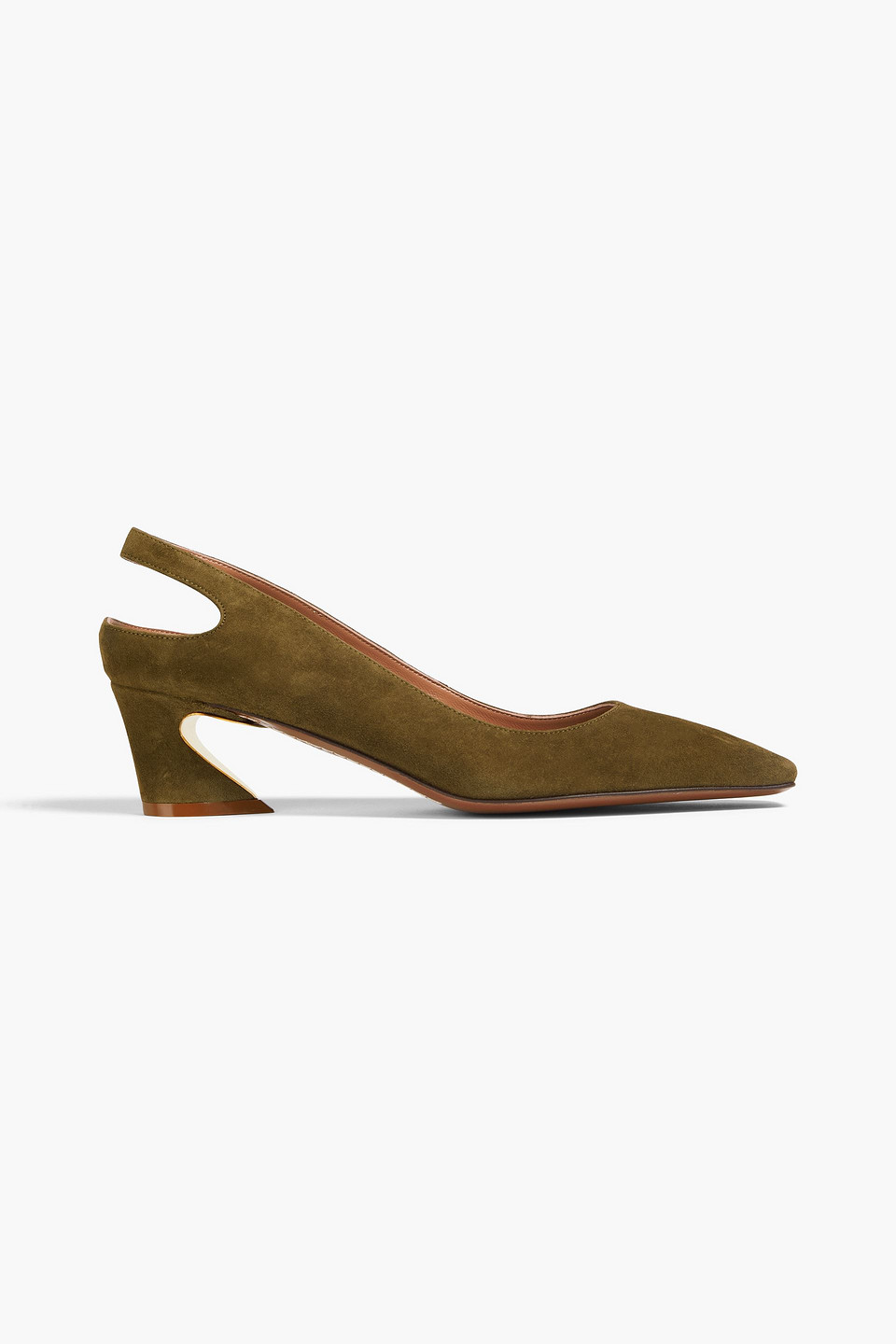 Zimmermann Slingback-pumps Aus Veloursleder In Army Green