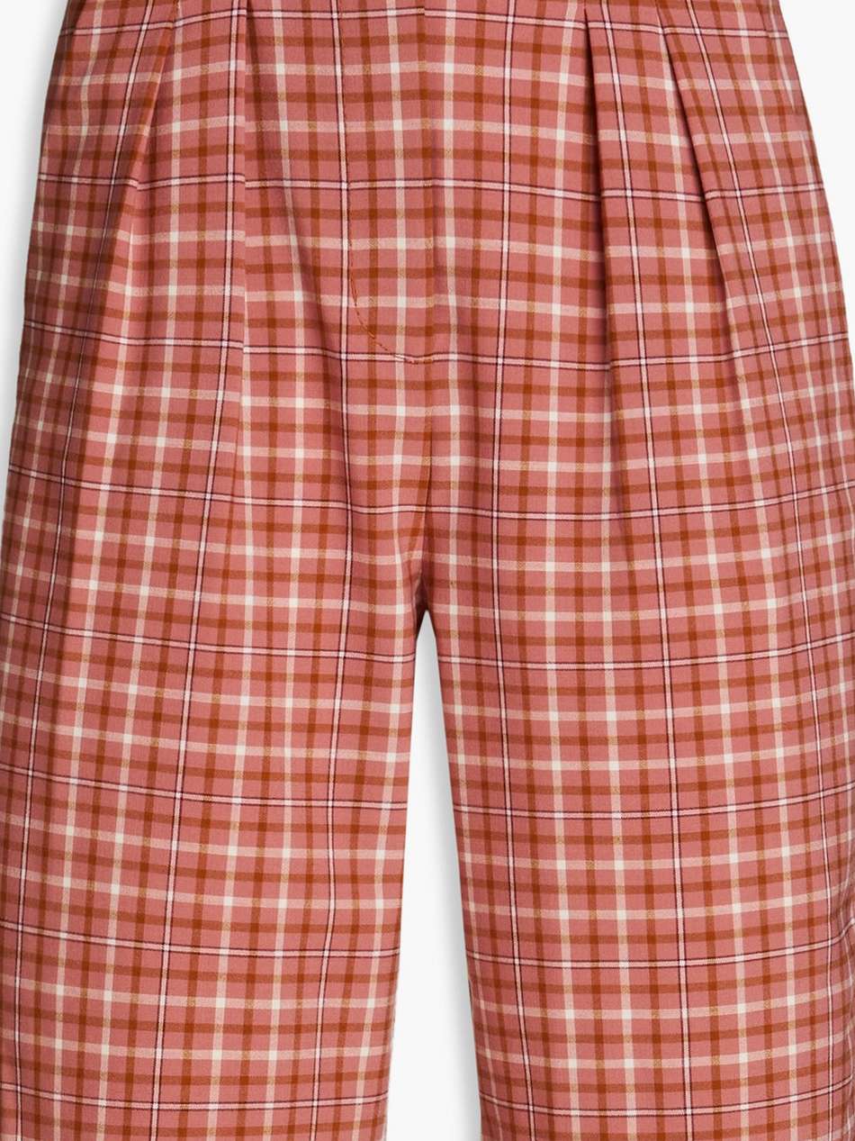 belted checked jacquard shorts