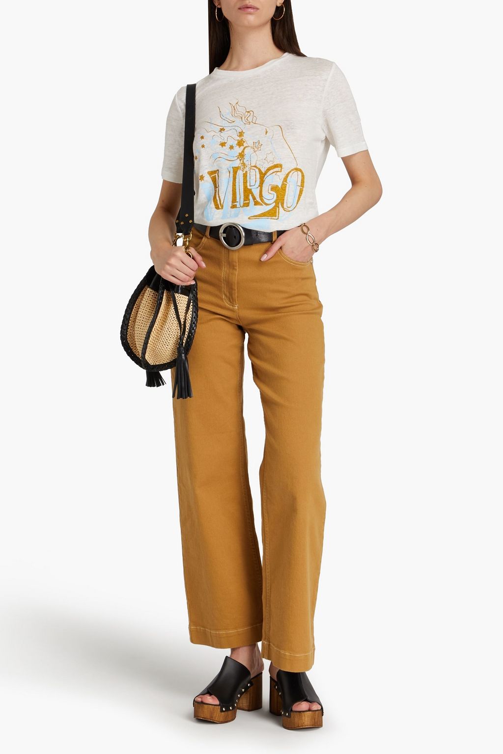 ZIMMERMANN Printed linen-jersey T-shirt