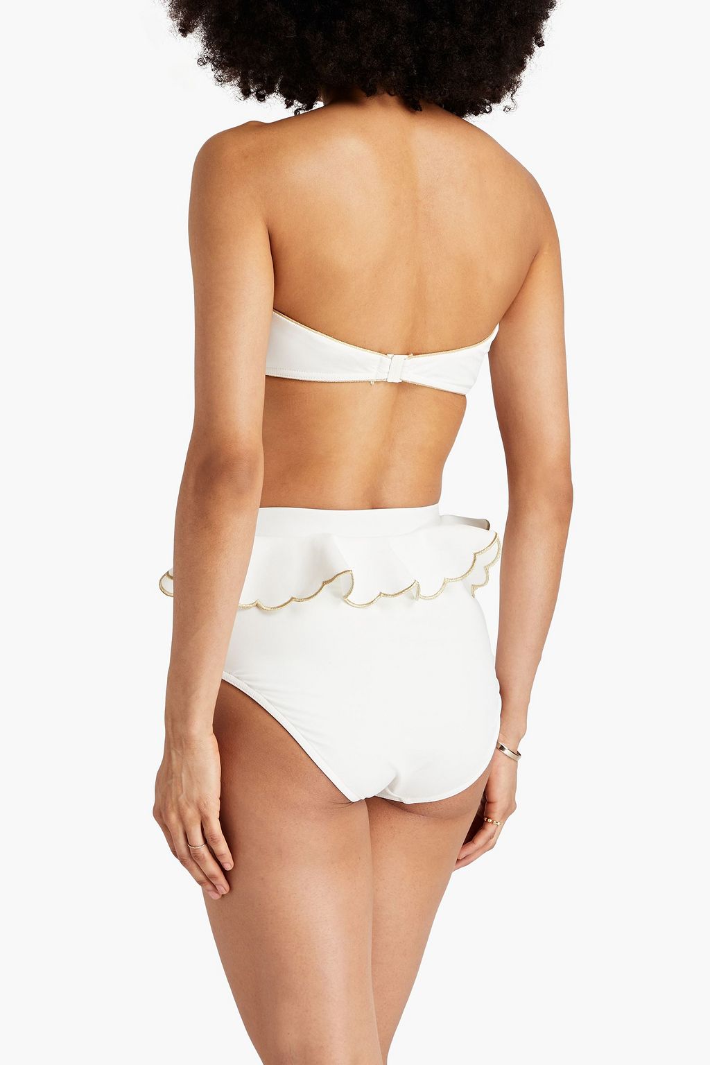 ZIMMERMANN Scalloped ruffled bandeau bikini