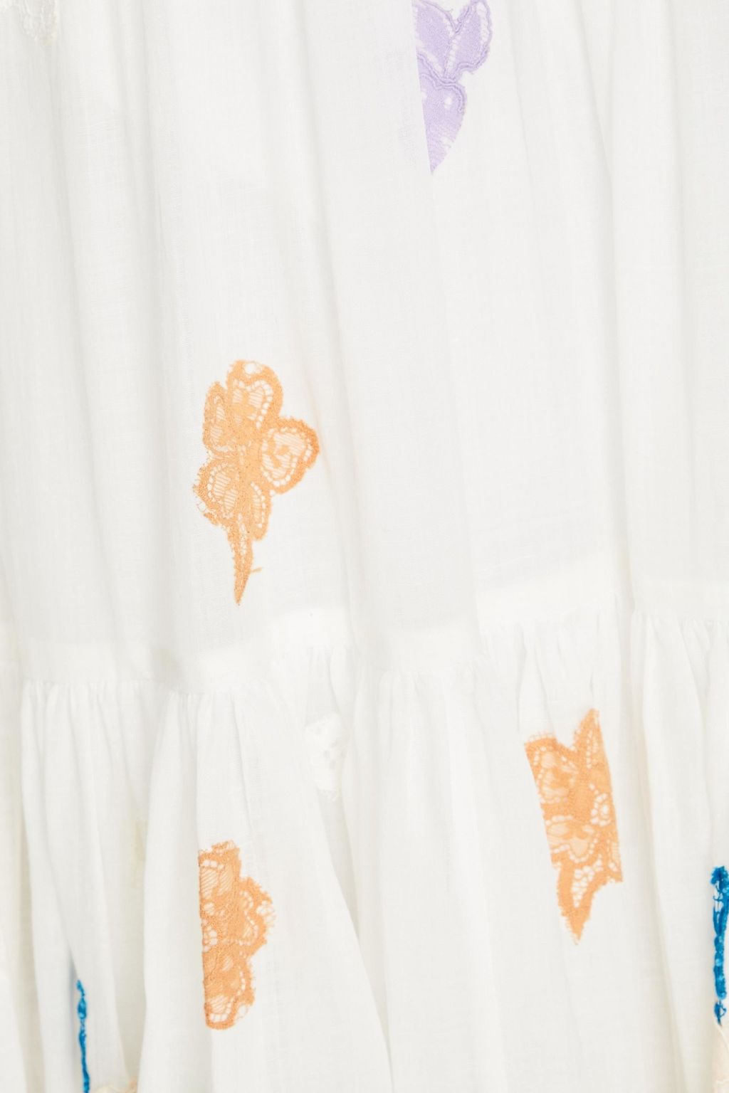 ZIMMERMANN Lace-trimmed ramie midi dress