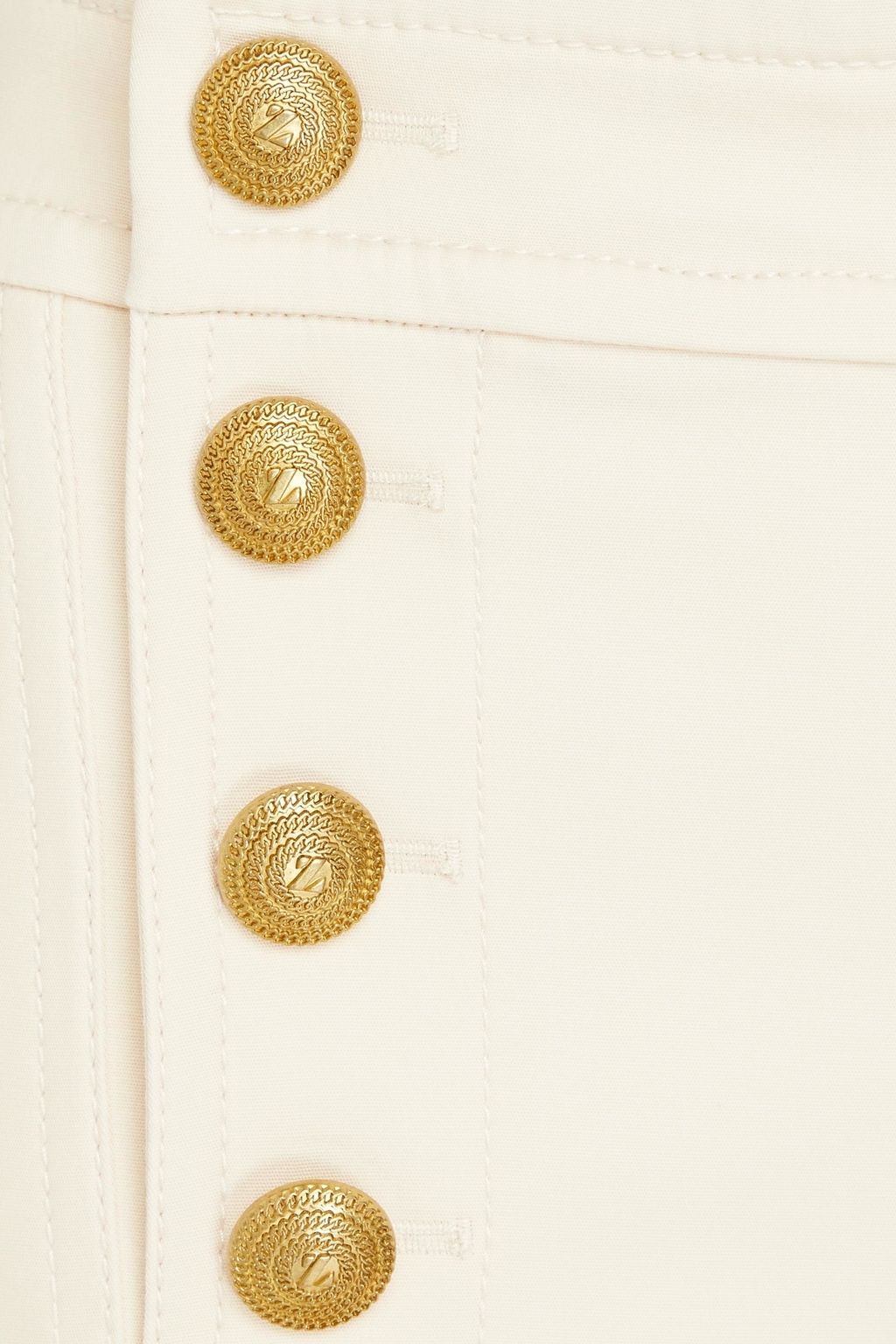 ZIMMERMANN Button-embellished cotton-blend wide-leg pants