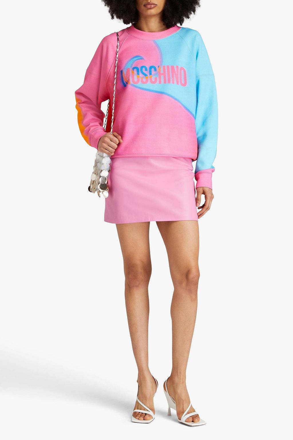 MOSCHINO Printed French cotton-terry sweatshirt