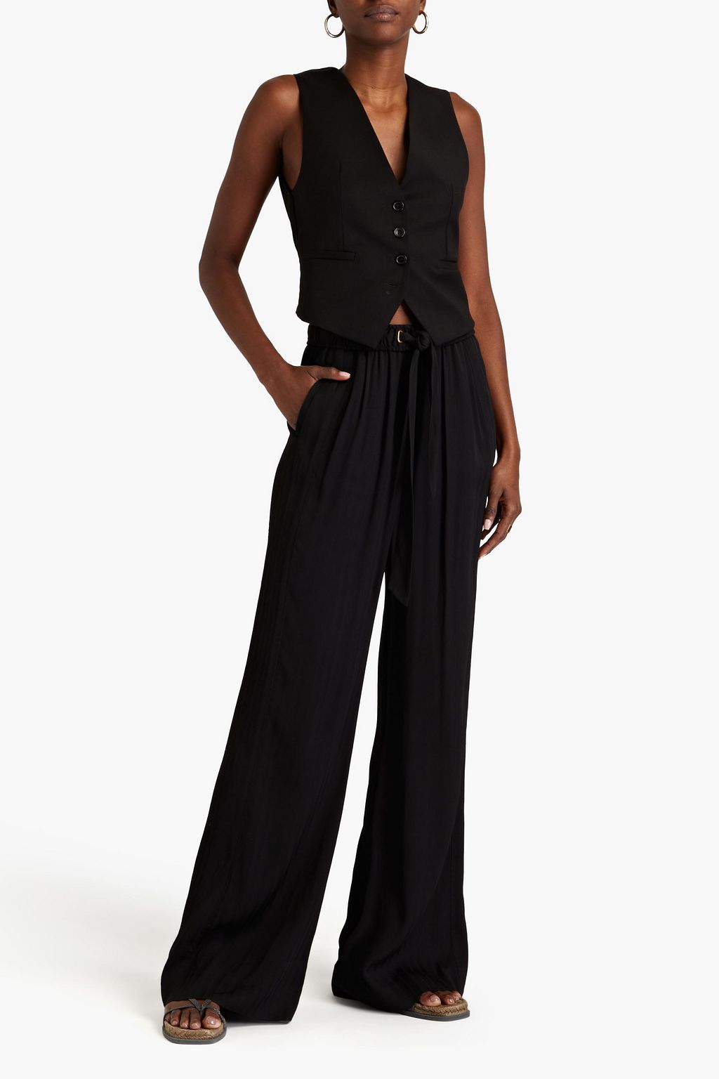 ZIMMERMANN Herringbone woven wide-leg pants