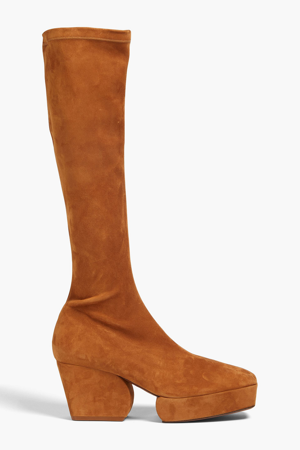 Zimmermann Suede Platform Knee Boots In Camel