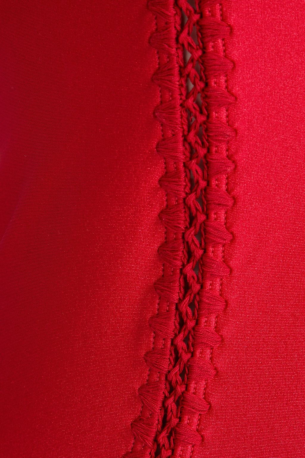 ZIMMERMANN Crochet-trimmed cutout halterneck swimsuit
