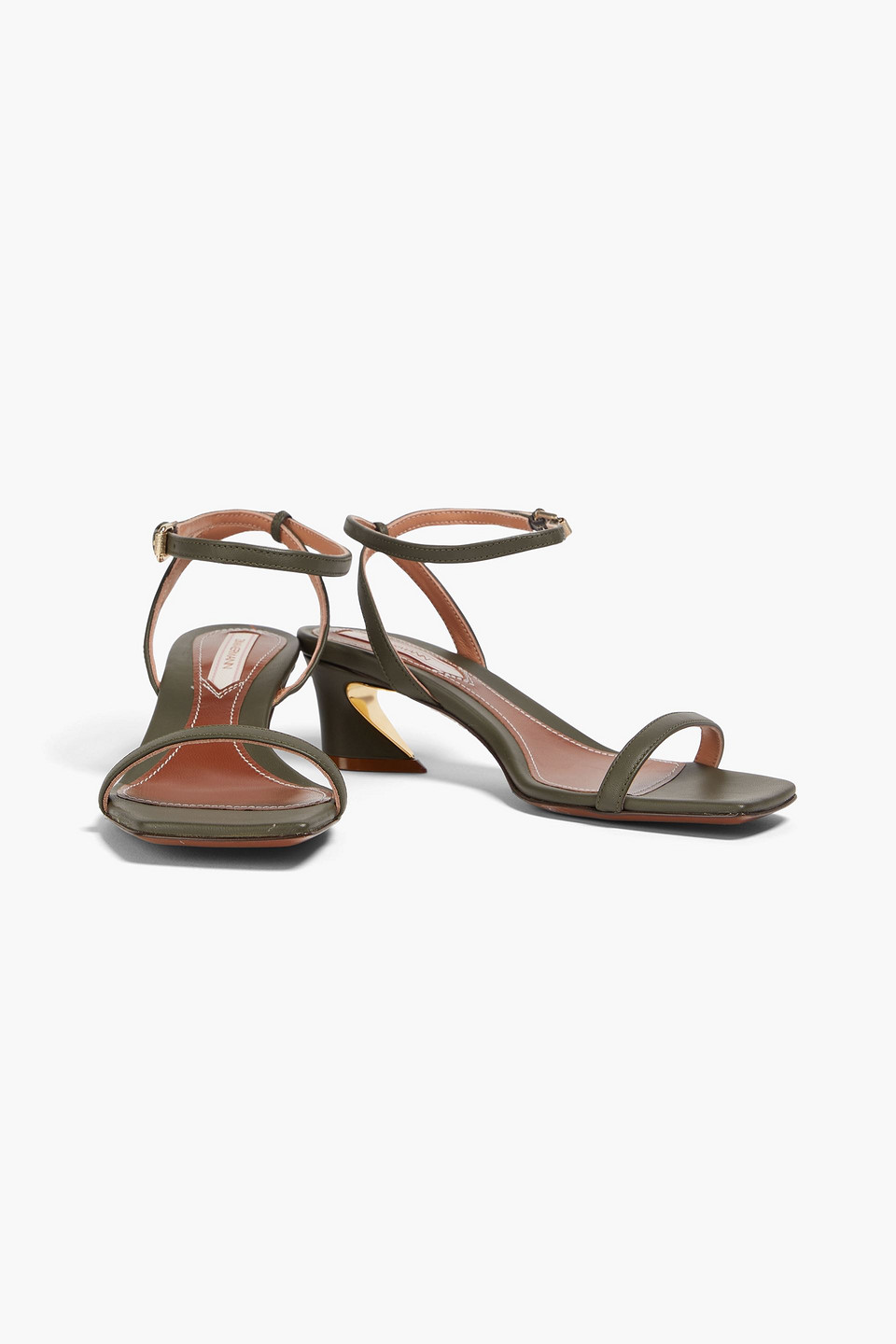 Shop Zimmermann Leather Sandals In Dark Green