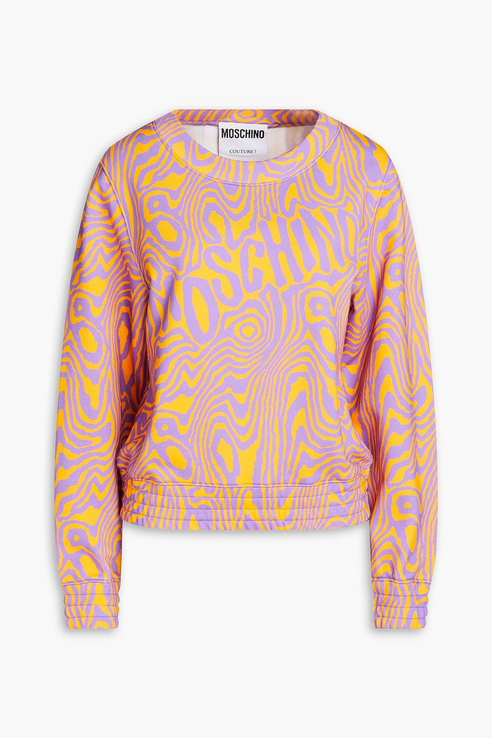 Moschino Printed French Cotton-terry Sweatshirt In Purple