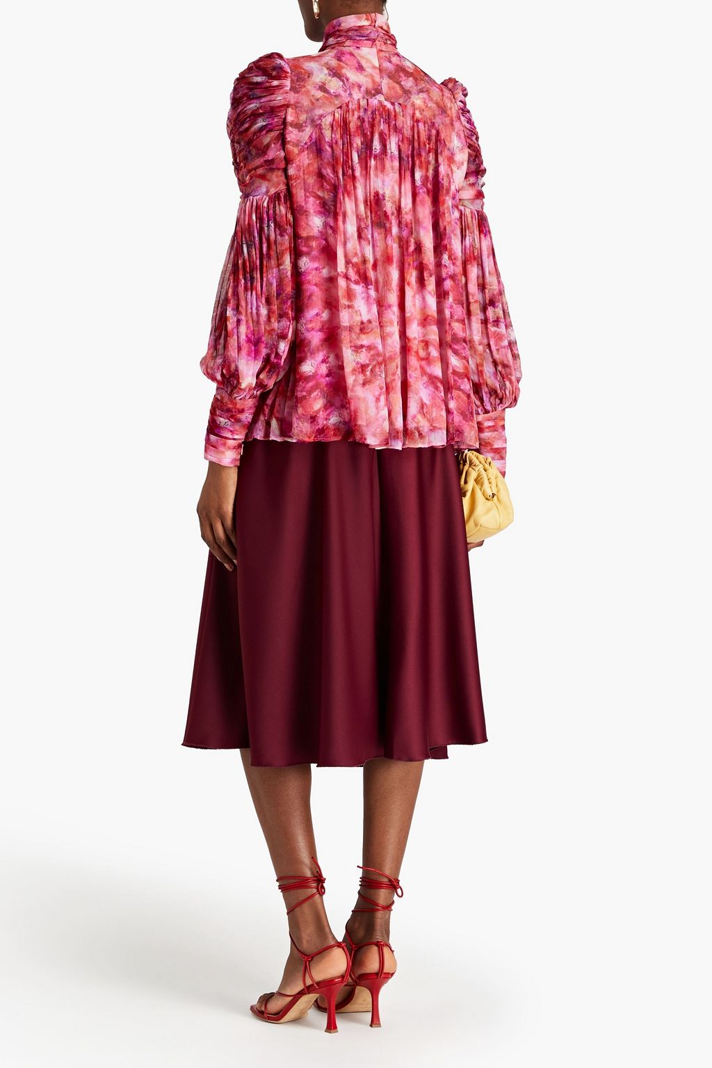 ZIMMERMANN Ruched printed georgette blouse