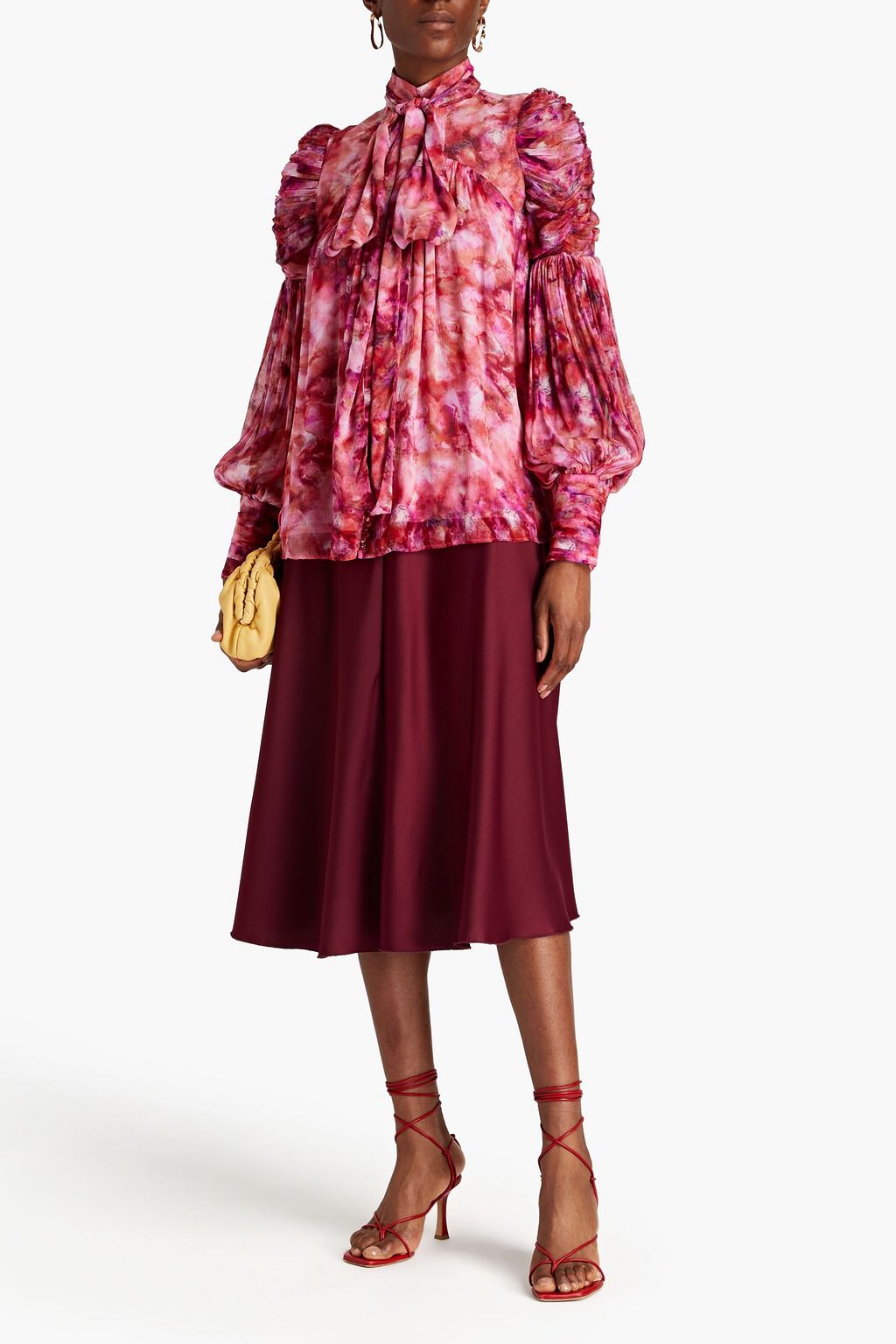 ZIMMERMANN Ruched printed georgette blouse