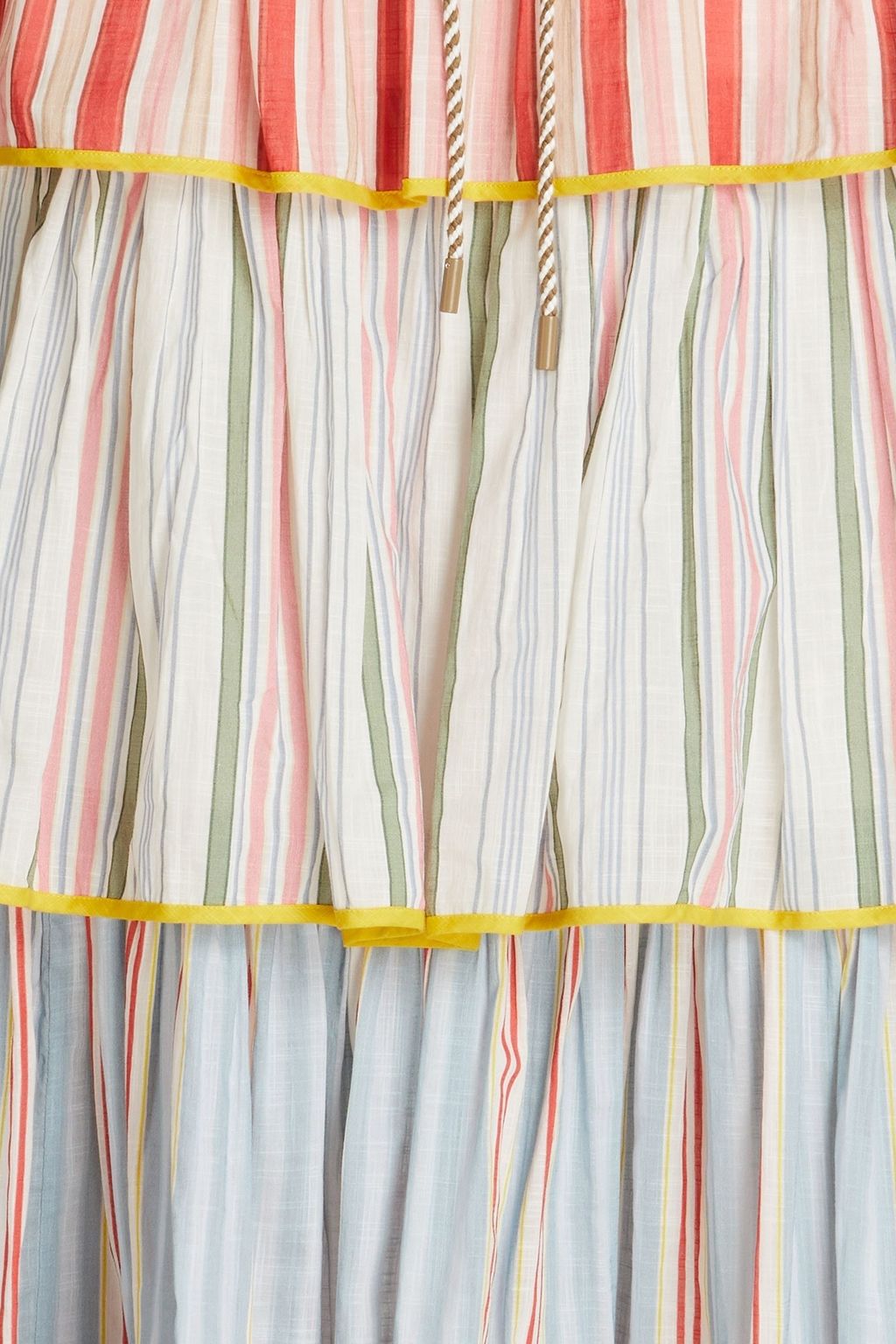 ZIMMERMANN Tiered striped cotton maxi skirt
