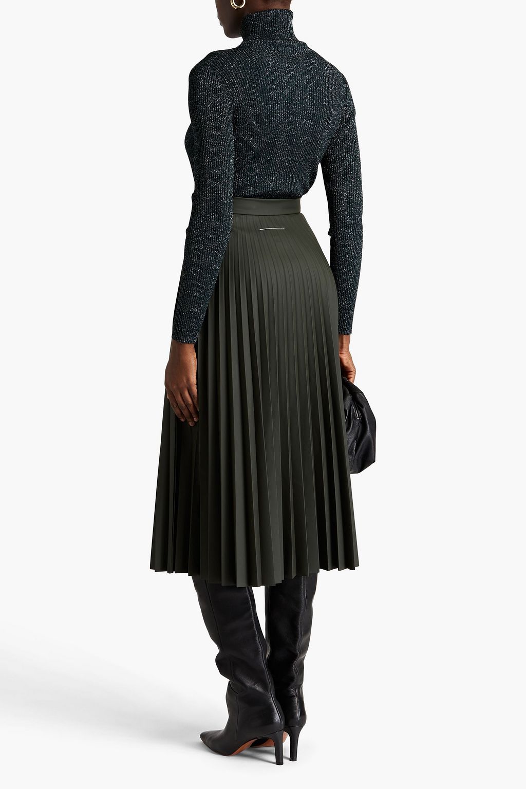 ZIMMERMANN Metallic ribbed-jersey turtleneck top