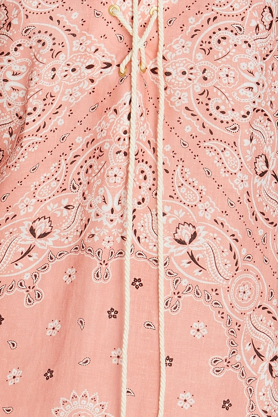 Shop Zimmermann Paisley-print Linen Maxi Dress In Peach