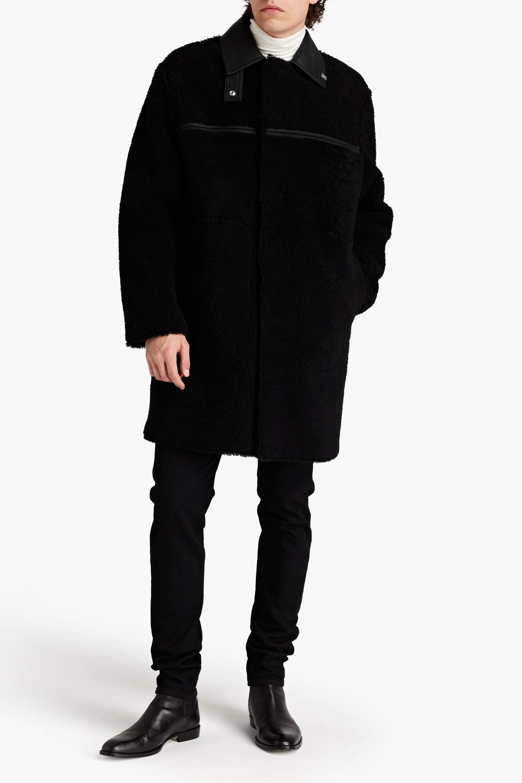 1017 ALYX 9SM Leather-trimmed shearling coat