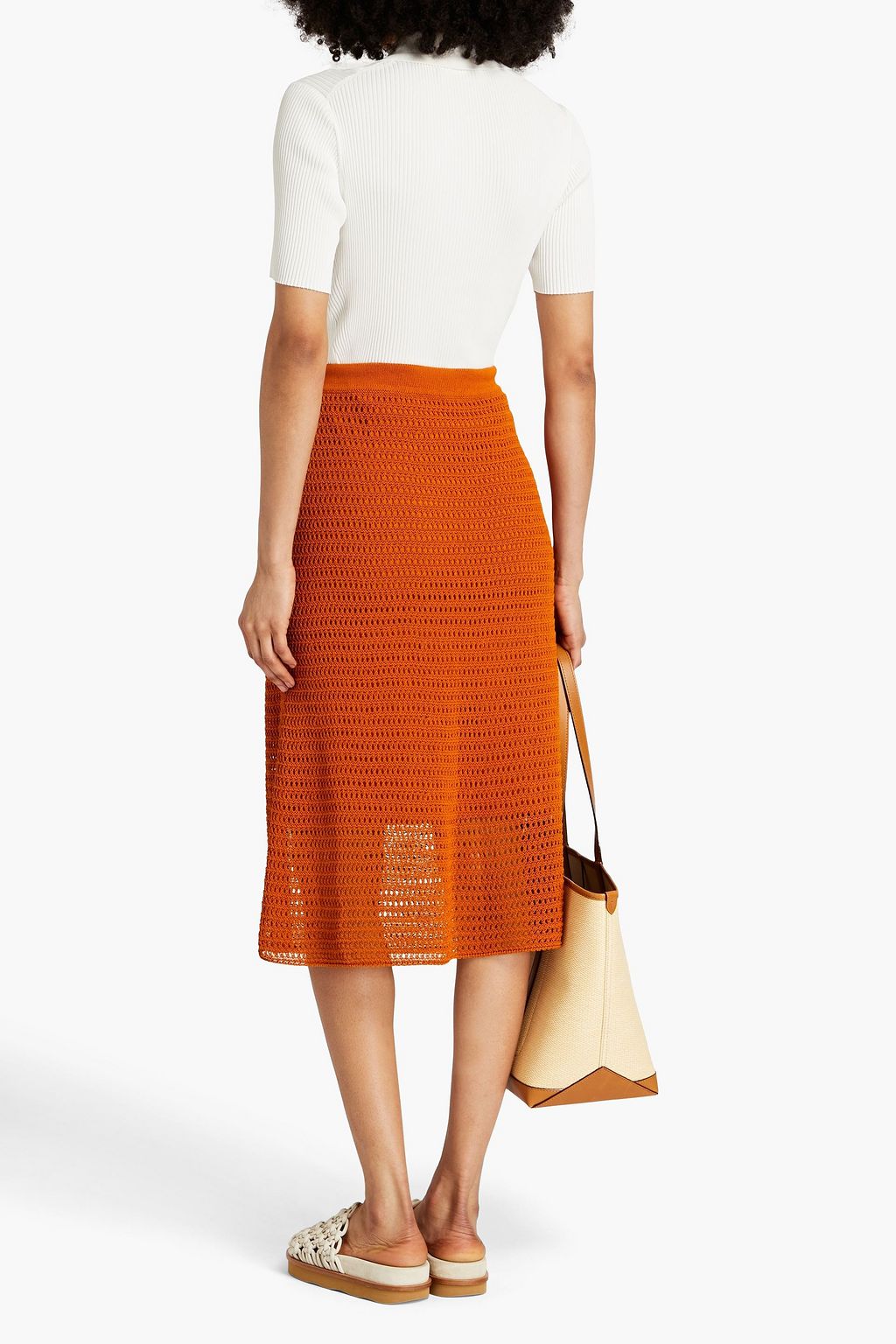 ZIMMERMANN Ribbed-knit polo shirt