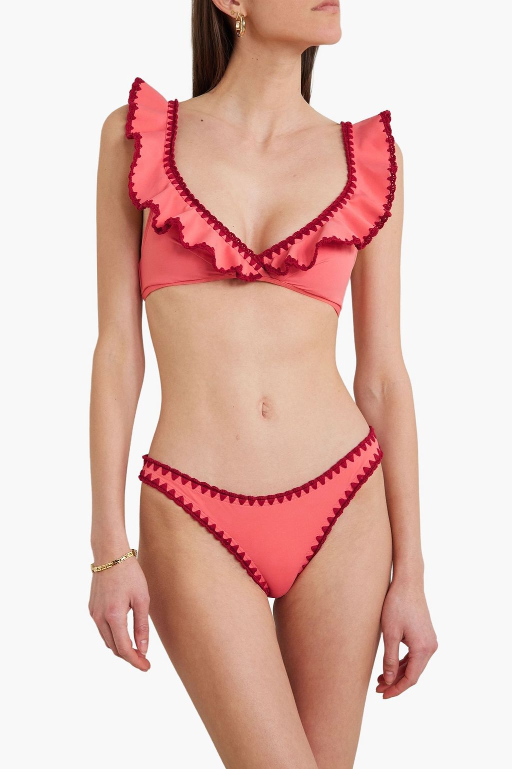 ZIMMERMANN Lyre ruffled triangle bikini