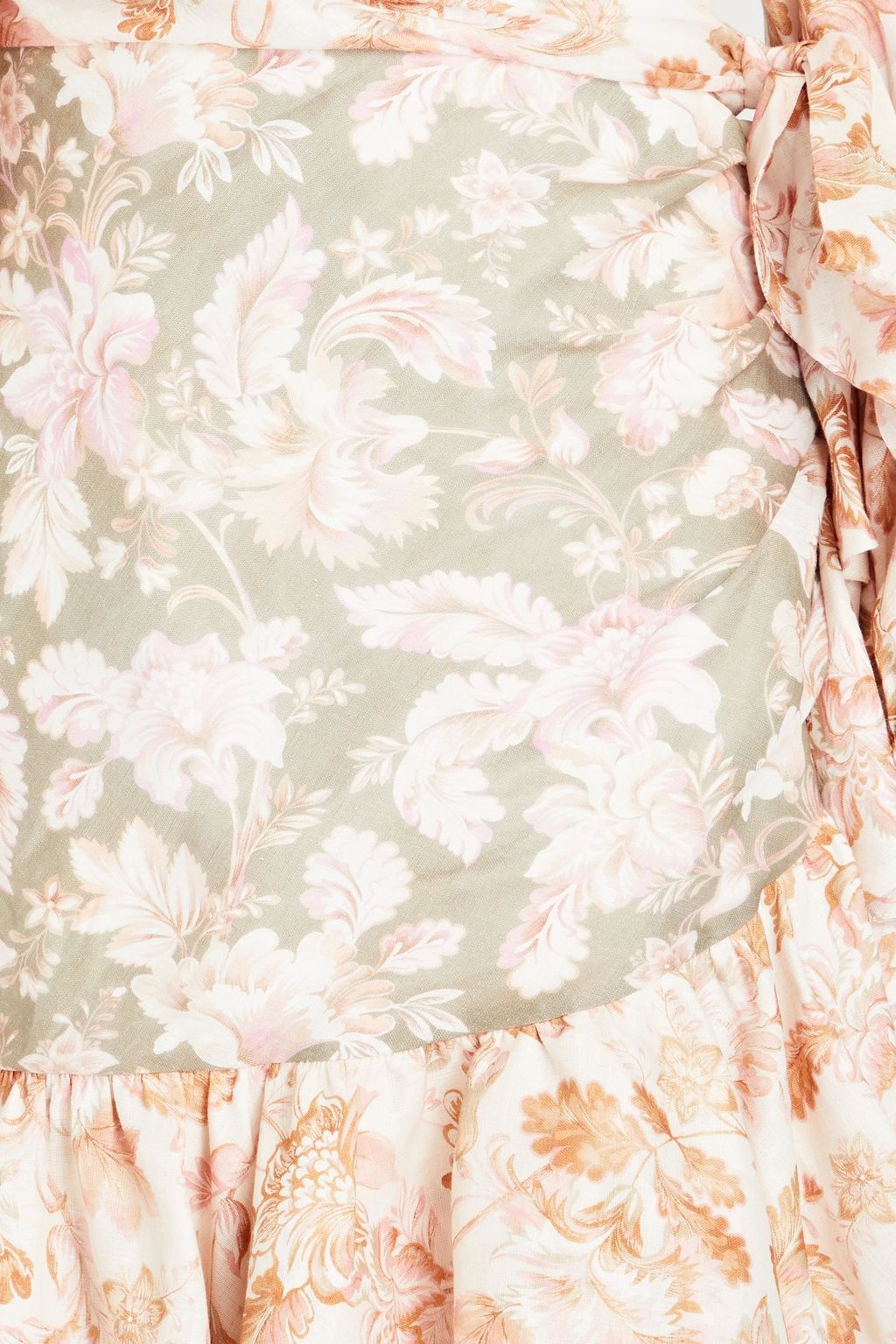 ZIMMERMANN Cutout floral-print linen mini dress