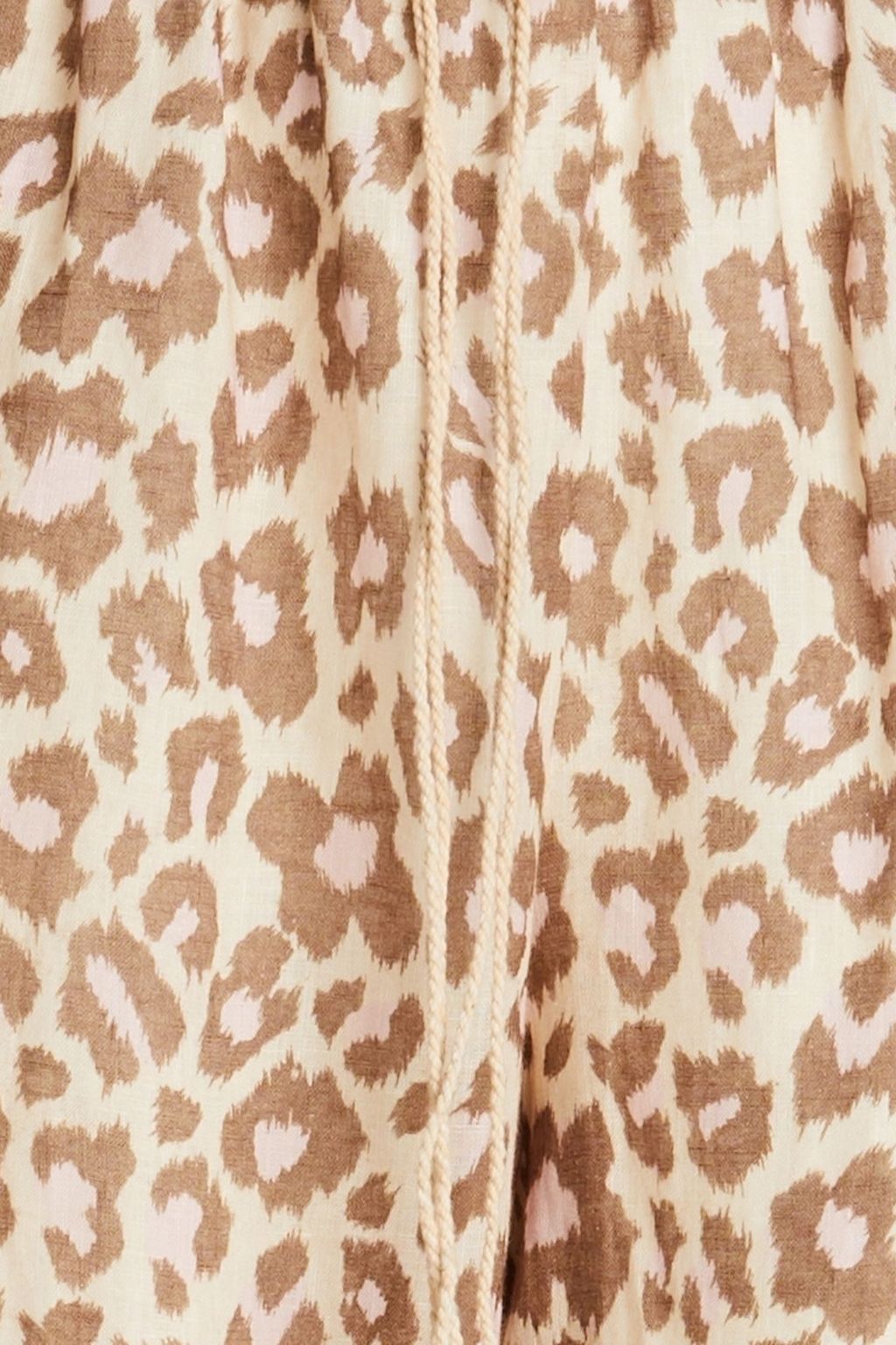 ZIMMERMANN Cropped leopard-print linen track pants