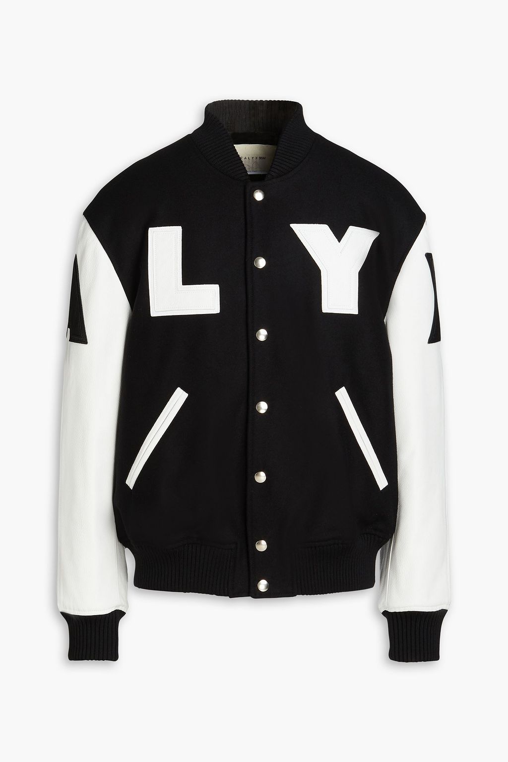 1017 ALYX 9SM Pebbled-leather paneled wool-blend felt bomber jacket ...