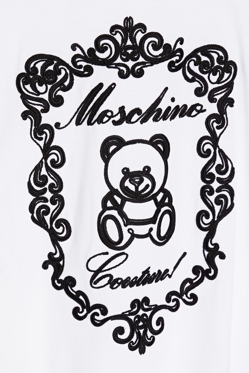 MOSCHINO Embroidered cotton-jersey T-shirt